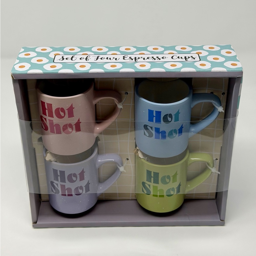Espresso Cup Set of 4- Multicolor NWT